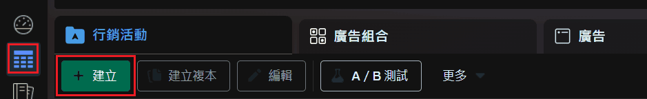 圖/FB 廣告投放教學-進入「行銷活動」後點擊「建立」